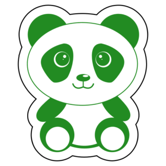 Cute Begging Panda Sticker (Green)
